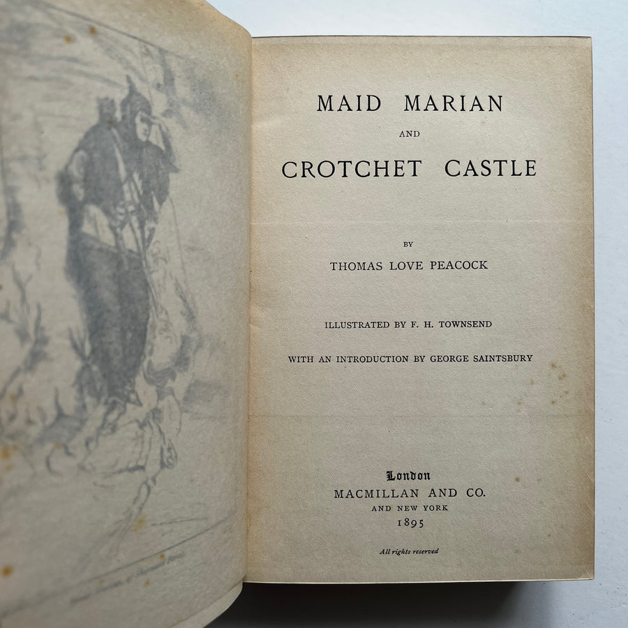 1895 - Maid Marian and Crotchet Castle, Turbayne Book Cover Design, First Edition