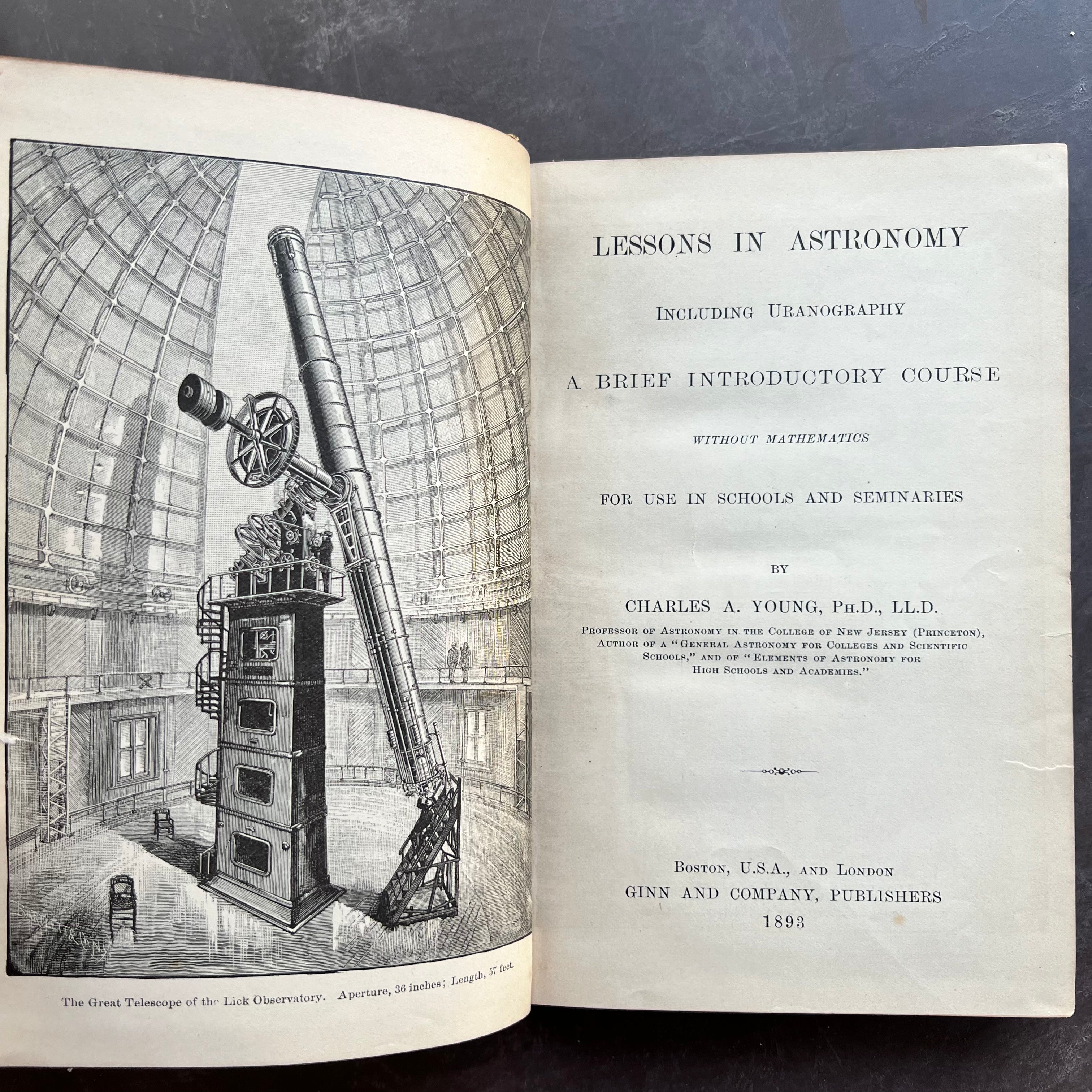 1893 - Lessons In Astronomy, Including Uranography – Honey Bee Mill
