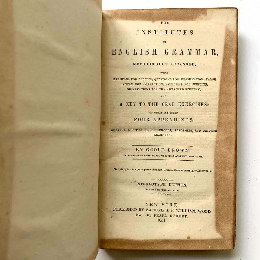 1851 - The Institutes of English Grammar