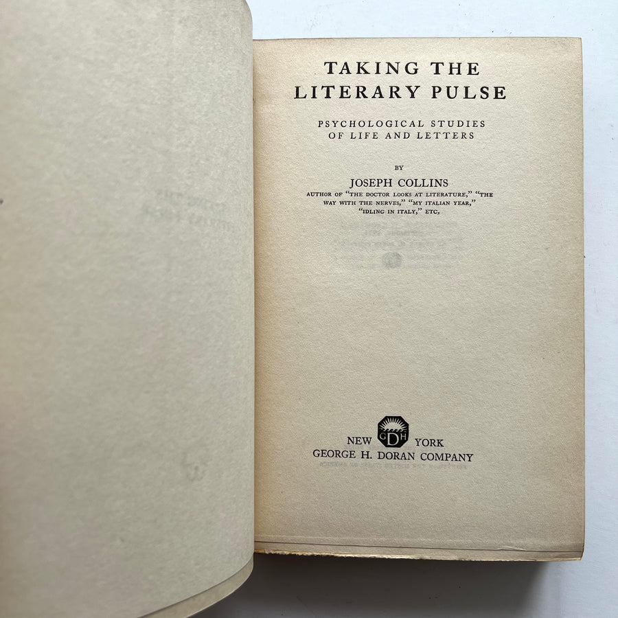 1924 - Taking the Literal Pulse; Psychological Studies of Life and Letters